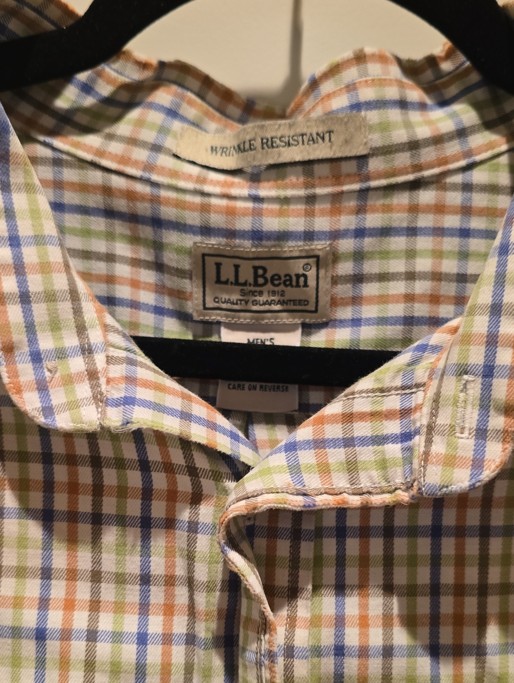 L.L. Bean Men's Plaid Button-Down Shirt in Blue, Green and Tan